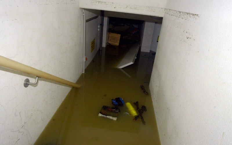 Sewage backup cleanup underway