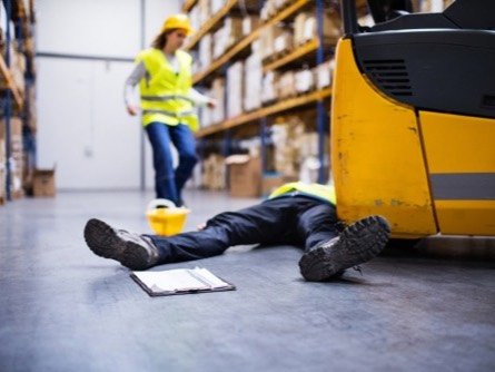 Industrial facility floor following a workplace accident